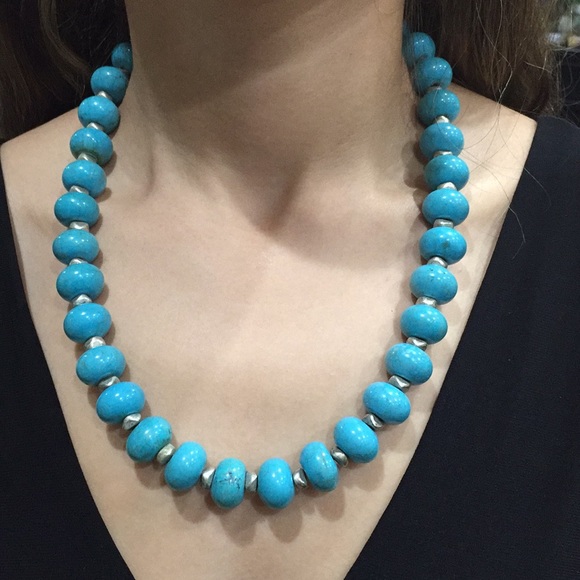 unknown Jewelry - Solid turquoise beaded necklace unknown Jewelry - Solid turquoise beaded necklace